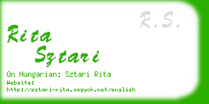 rita sztari business card
